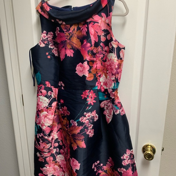 Talbots Pink Cowl Neck Sleeveless A-Line Midi Dress - Picture 4 of 6